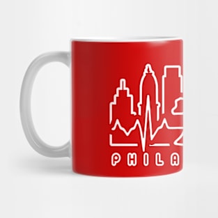 Philadelphia Skyline EKG PHILADELPHIA fan art Philly fan favorite Mug